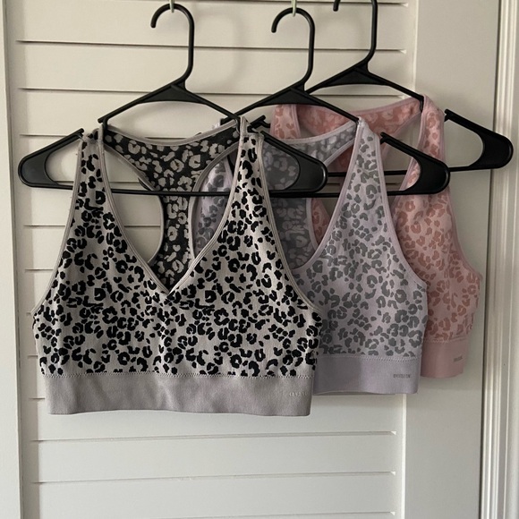 RBX Other - RBX Leopard Print Sports Bras Black Purple Pink Set of 3 Size XL
